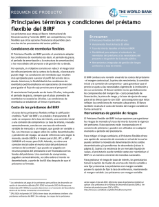 Principales términos y condiciones del préstamo flexible del BIRF
