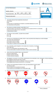 Examen tipo A - Seguridad Vial