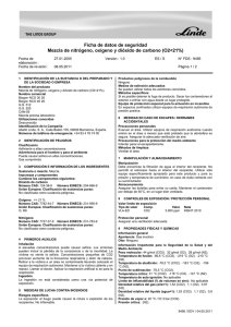 Ficha de datos de seguridad Mezcla de nitrógeno, oxígeno y dióxido