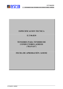 ESPECIFICACION TECNICA E.T.96.02/0 TENSORES PARA