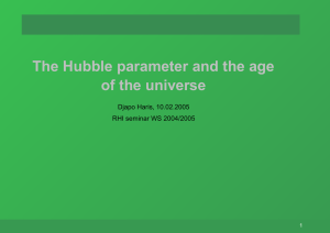 The Hubble parameter and the age of the universe