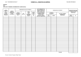 FORMATO 8.1: "REGISTRO DE COMPRAS" Este Registro Deberá