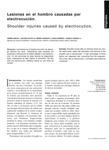 Lesiones en el hombro causadas por electrocución.
