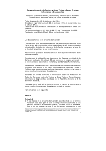 Convención contra la Tortura y Otros Tratos o Penas Crueles