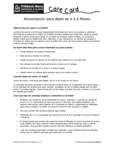 Alimentación Infantil – 4 a 6 meses