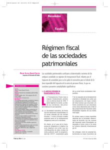 Régimen fiscal de las sociedades patrimoniales