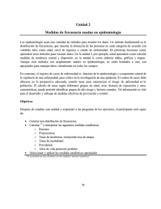 Unidad 2 Medidas de frecuencia usadas en epidemiología