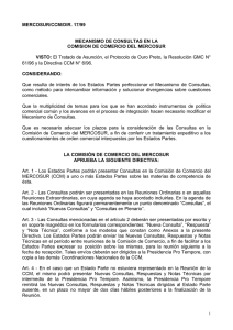 MERCOSUR/CCM/DIR. 17/99 MECANISMO DE CONSULTAS EN