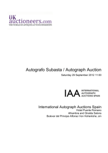 Autografo Subasta / Autograph Auction