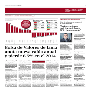 Bolsa de Valores de Lima anota nueva caída anual y pierde 6.5