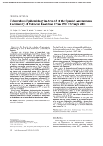 Tuberculosis Epidemiology in Area 15 of the Spanish Autonomous