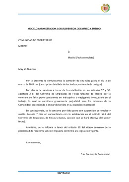 Carta de sanción de suspensión de empleo y sueldo