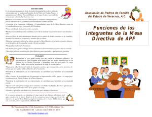 Funciones de los Integrantes de la Mesa Directiva de APF