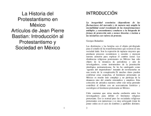La Historia del Protestantismo en México Artículos de Jean Pierre