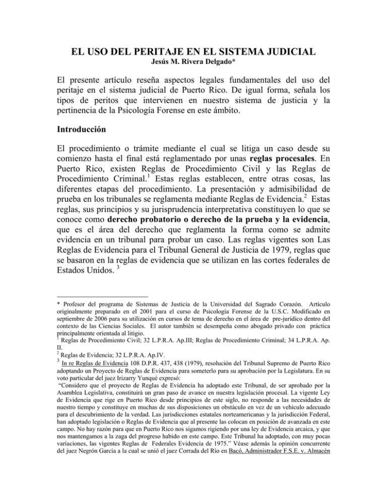 El Uso Del Peritaje En El Sistema Judicial