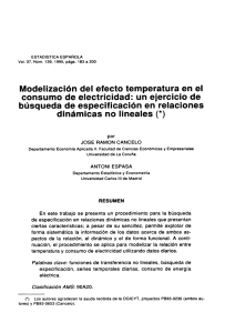 Modelízación del efecto temperatura en el consumo de electricidad