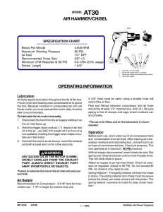 AIR HAMMER/CHISEL OPERATING INFORMATION