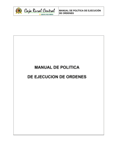 Manual de política de ejecución de órdenes.