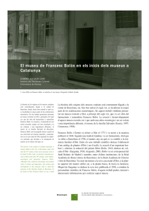 El museu de Francesc Bolòs en els inicis dels museus a Catalunya