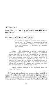 SECCIÓN 5.a. DE LA SUSTANCIACION DEL RECURSO