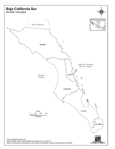 Mapa de Baja California Sur. División municipal