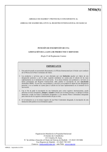 Formulario MM6 Arreglo de Madrid y Protocolo concerniente al