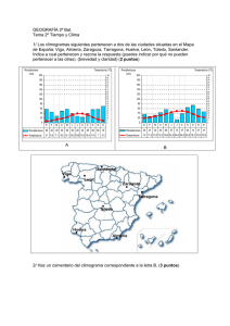 Los climogramas siguientes pertenecen a dos de las ciudades