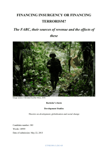 The FARC, their sources of revenue and effects of these
