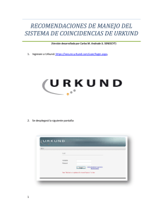 recomendaciones de manejo del sistema de coincidencias de urkund