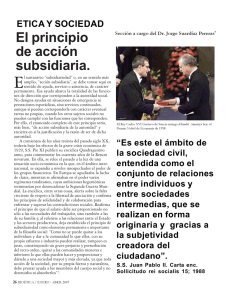 El principio de acción subsidiaria. - Centro de Bioética "Juan Pablo II".