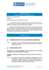 OD Pleno Convocatoria - Ayuntamiento de Madrid