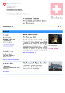 Calendario cultural Consulado general de Suiza - EDA