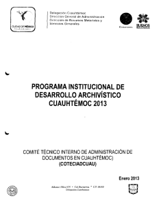 PROGRAMA INSTITUCIONAL DE DESARROLLO ARCHIV~STICO