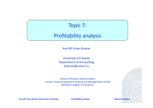 Topic 7: Profitability analysis