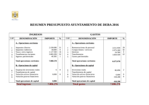 Presupuesto del Ayuntamiento de Deba