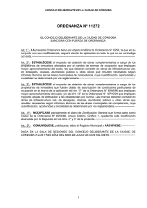 Ord. N° 11272 - Municipalidad de Córdoba