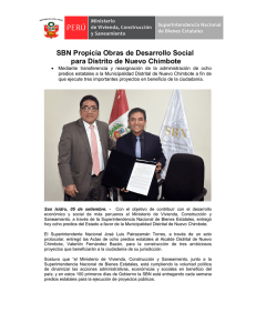 SBN Propicia Obras de Desarrollo Social para Distrito de Nuevo