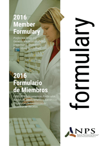 2016 Member Formulary 2016 Formulario de Miembros