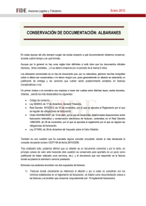 CONSERVACIÓN DE DOCUMENTACIÓN: ALBARANES