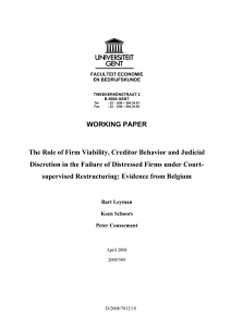 The Role of Firm Viability, Creditor Behavior and Judicial Discretion