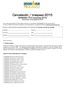 Cancelación / traspaso 2015