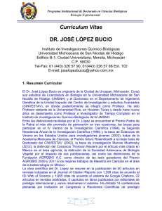 Curriculum Vitae DR. JOSÉ LÓPEZ BUCIO