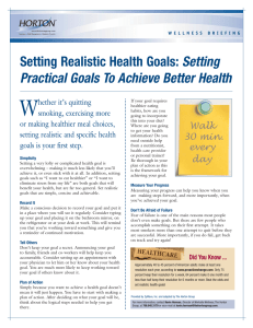 Setting Practical Goals To Achieve Better Health