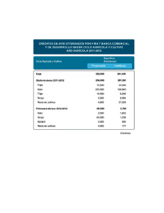 CRÉDITOS DE AVÍO OTORGADOS POR FIRA Y BANCA COMERCIAL