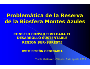 Problemática de la Reserva de la Biosfera Montes Azules