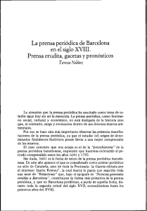 La prensa periódica de Barcelona e n el siglo XVIII. Prensa erudita