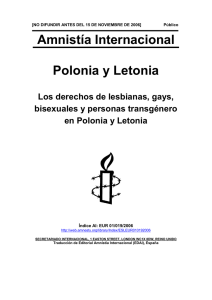 Amnistía Internacional Polonia y Letonia Los derechos de lesbianas