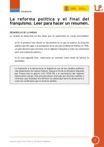 La reforma política y el final del franquismo. Leer para hacer un