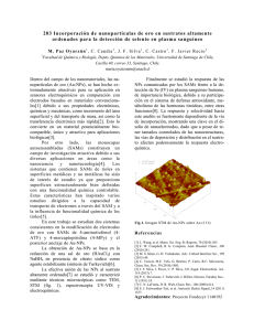 203 Incorporación de nanopartículas de oro en sustratos altamente