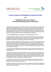 Tercera Cumbre de Presidentes de América del Sur Declaración de
